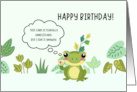 For Kids Happy Birthday with Cute Cartoon Style Funny Frog card
