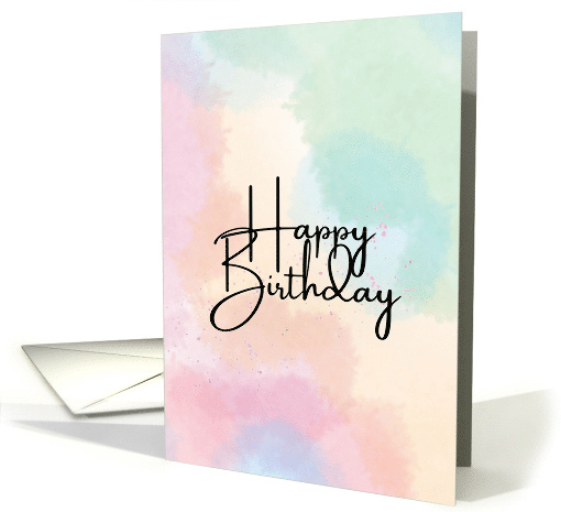 Happy Birthday Pastel Watercolor Splash Colorful Dreams card (1924260)