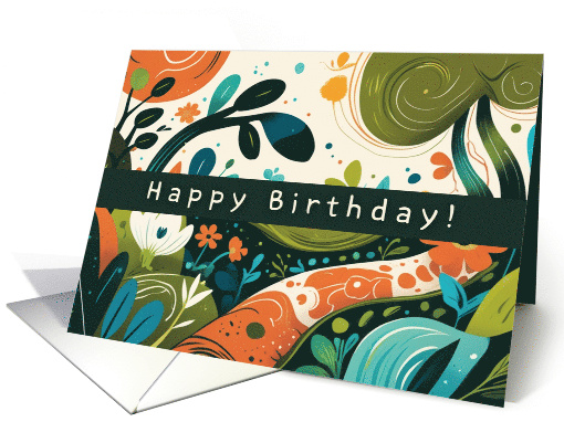 Happy Birthday with Elegant Floral Theme Design card (1928168)
