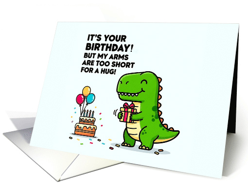 For Kids Fun Happy Birthday T Rex Holding Gift with... (1930560)