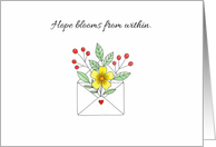 Encouragement Hope with Minimal Floral Envelope card