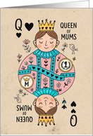 Happy Birthday Queen of Mums Card Styled Doodle Art card