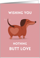 Happy Anniversary Nothing Butt Love with Funny Cute Sausage Dog card