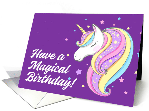 Magical Birthday Wishes Whimsical Unicorn Greeting card (1928236)
