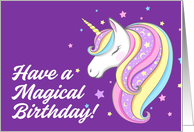 Magical Birthday Wishes Whimsical Unicorn Greeting card