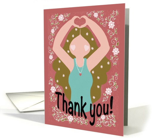 Thank you Retro Flower Girl card (1944916)