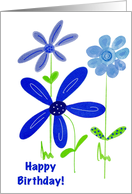 Happy Birthday Blue Floral card