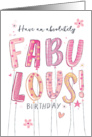Fabulous Birthday with Balloon Letters card