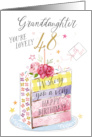 48th Birthday Granddaughter Rainbow Cake Slice card