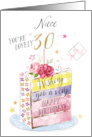 30th Birthday Niece Rainbow Cake Slice card