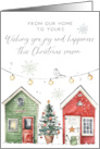 From Our Home To Yours Christmas Garden Sheds Watercolour Winter Scene card