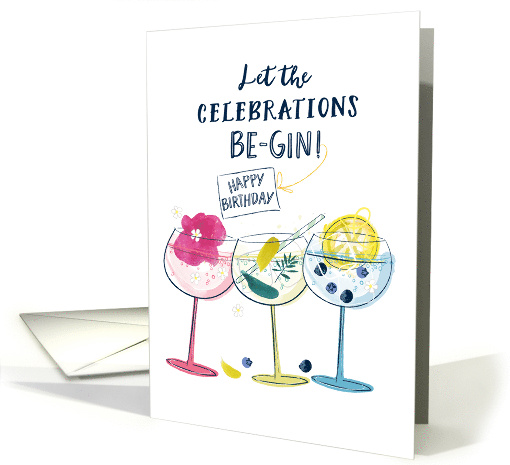 Let the Celebrations Be Gin Birthday with Colorful... (1943726)