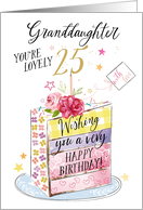 25th Birthday Granddaughter Rainbow Cake Slice
