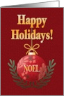 Christmas Noel Tree Ornament Flowers card