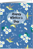 Mothers Day Greeting With Garden Flowers Hummingbirds and Butterflies card