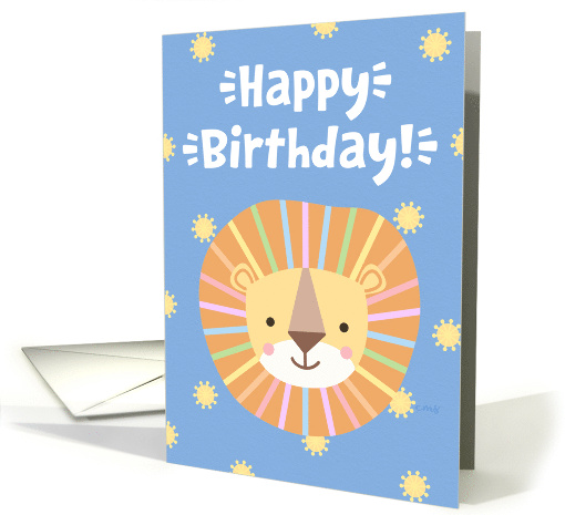 Childrens Birthday with Cute Multicolored Smiling Lion... (1943564)