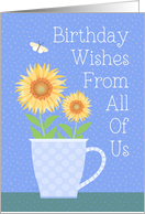 From All Of Us Happy Birthday With Sunflowers card