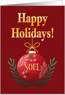 Christmas Noel Tree Ornament Flowers card