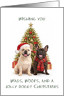 French Bulldog Christmas card