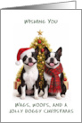 Boston Terrier Christmas card