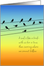 A Soul is Like a Bird Sympathy card
