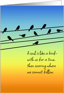 A Soul is Like a Bird Sympathy card
