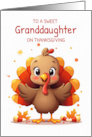 Granddaughter Thanksgiving Sweet Candy Corn Turkey card