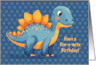 Little Boy Birthday Dinosaur Dinomite with Polka Dots card