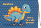 Grandson Birthday Dinosaur Dinomite with Polka Dots card