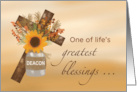 Deacon Clergy Appreciation Month with Sunflower and Cross card