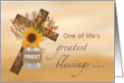 Priest Clergy Appreciation Month with Sunflower and Cross card
