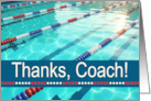 Swim Team Coach Appreciation with Pool Lane Markers card