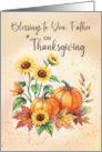 Catholic Priest Blessings on Thanksgiving Sunflowers and Pumpkins card