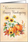 From All of Us on Thanksgiving Sunflowers and Pumpkins card