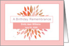 In Remembrance Birthday Pink Celebration Watercolor Flower card