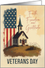 Veterans Day Faith Freedom and Gratitude with Country Chapel card