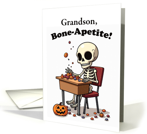 Grandson Halloween Funny Skeleton Bone-Apetite with Candy... (1947710)