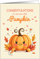 Fall Baby Sprinkle Congratulations New Little Pumpkin card