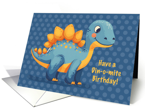 Little Boy Birthday Dinosaur Dinomite with Polka Dots card (1948658)