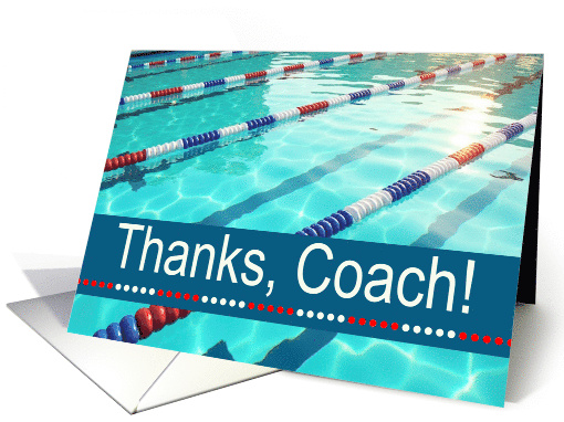 Swim Team Coach Appreciation with Pool Lane Markers card (1949300)