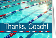 Swim Team Coach Appreciation with Pool Lane Markers card