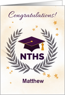 National Technical Honor Society Custom Name Congratulate Laurel Cap card