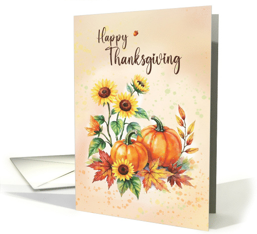 Happy Thanksgiving Sunflowers and Pumpkins card (1949732)
