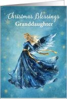 Granddaughter Christmas Blessings Angel of Light Stars and Snowflakes card