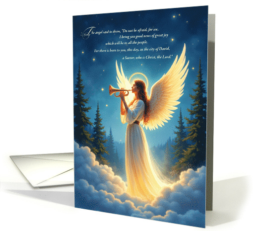 Priest Christmas Blessings Angel Announced with Scripture card