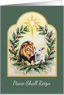 Religious Christmas The Lion and the Lamb with Star of Bethlehem card