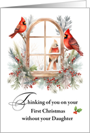 First Christmas Without Your Daughter Cardinal Birds in Winter Window