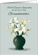 Loss of Grandmother Sympathy White Lilies Green Vase card