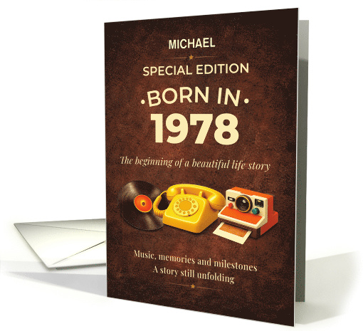 Born in 1978 Birthday Special Edition Personalized Keepsake card