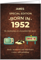 Born in 1952 Birthday Special Edition Personalized Keepsake